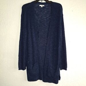 Sonoma LS Open Front Blue Speckled Cardigan WM Size XL